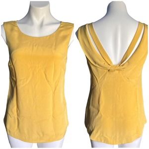 Anthropologie Maeve silk chartreuse sleeveless blouse 6
